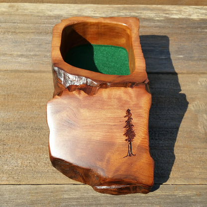 Wood Box Curly Redwood Tree Handmade #K Wood Valet