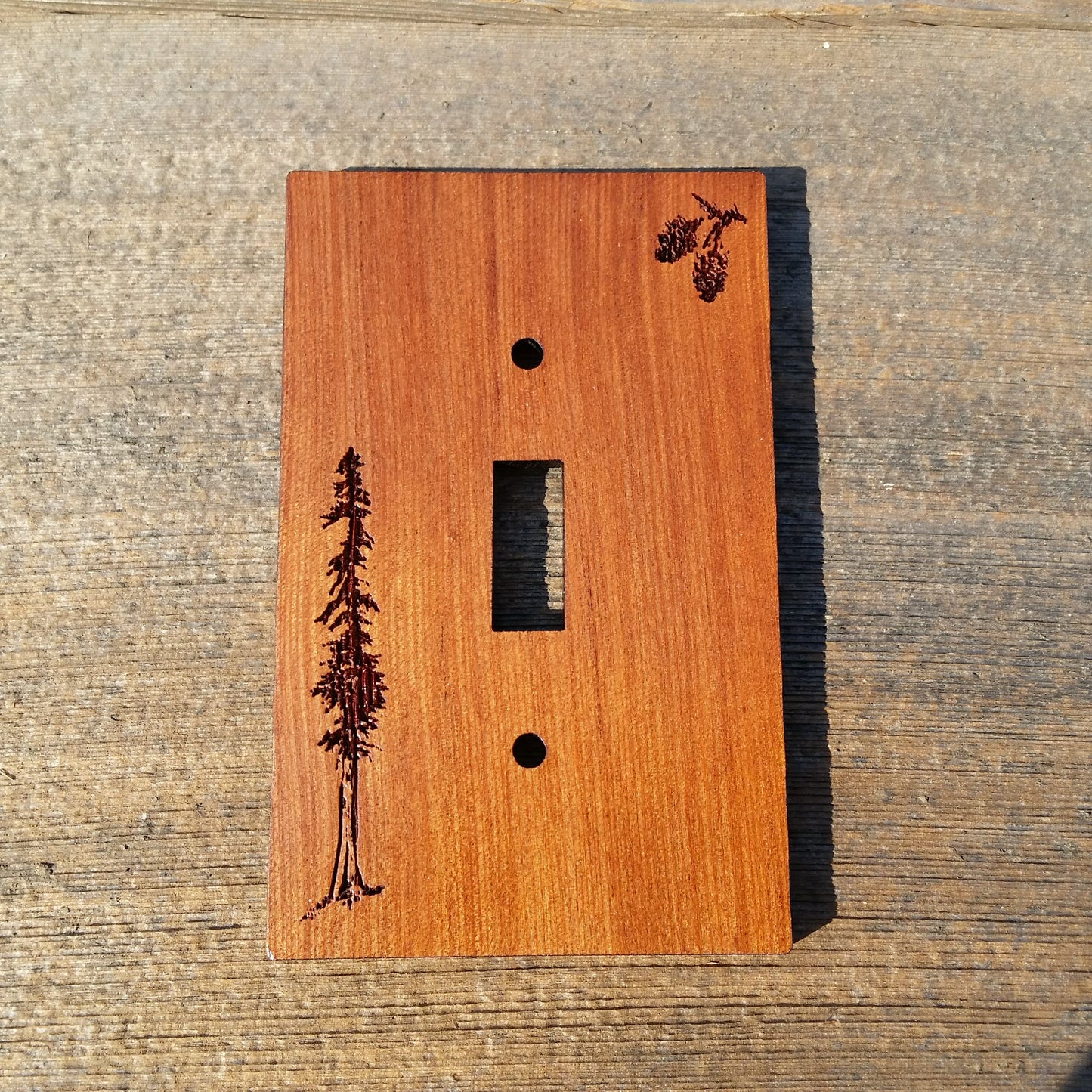 Wood Light Switch Cover Plate Rustic Home Decor California Redwood Handcrafted Engagement Gift Wedding Gift Housewarming Gift New Home