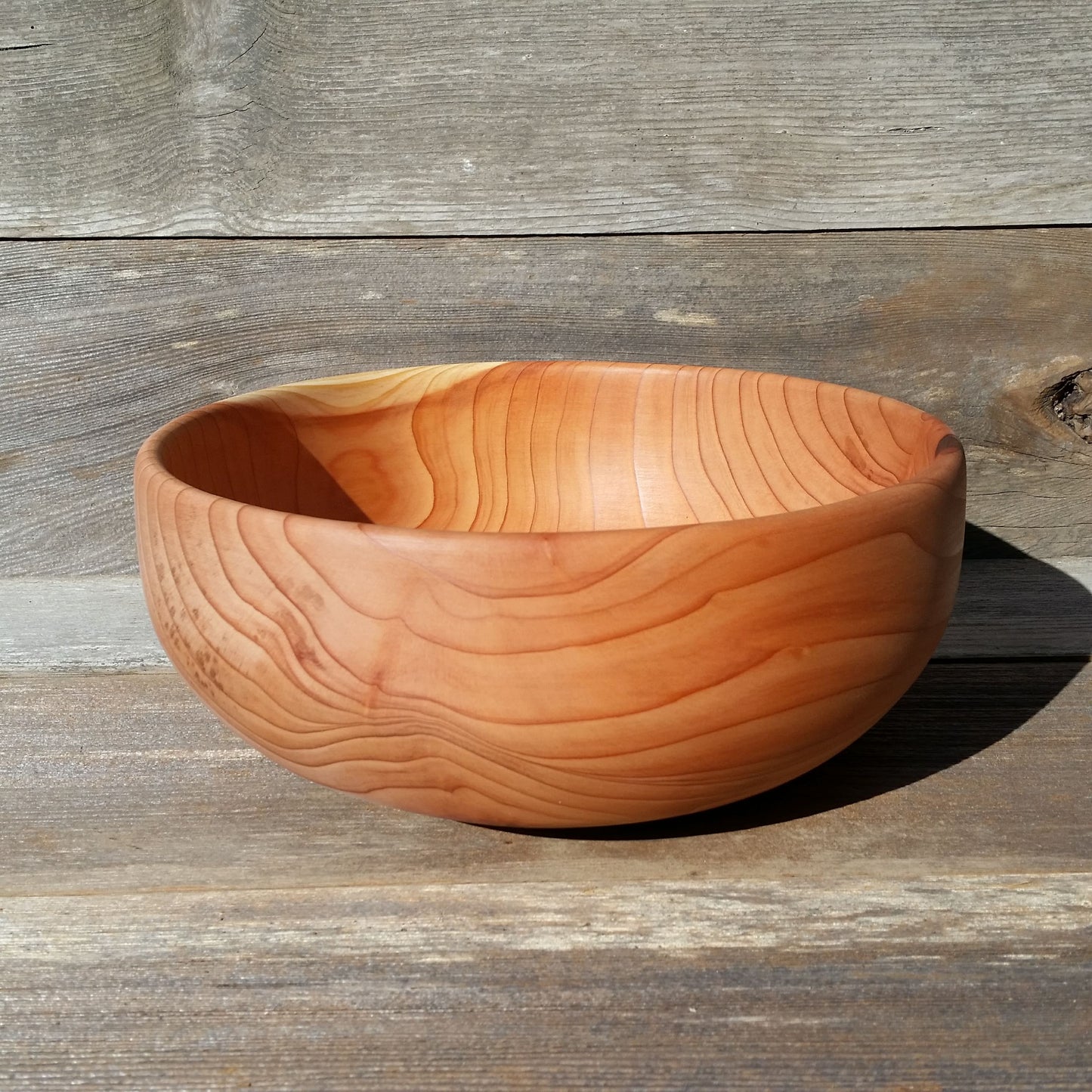 Wood Bowl Redwood Bowl Hand Turned 11 Inch Handmade California USA A22 Handmade