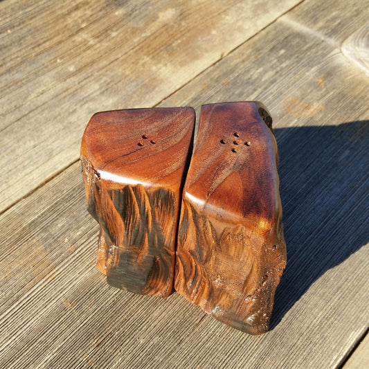 Salt and Pepper Shakers Set California Rustic Redwood Handmade #S Lodge Theme Manly Gift Engagement Gift