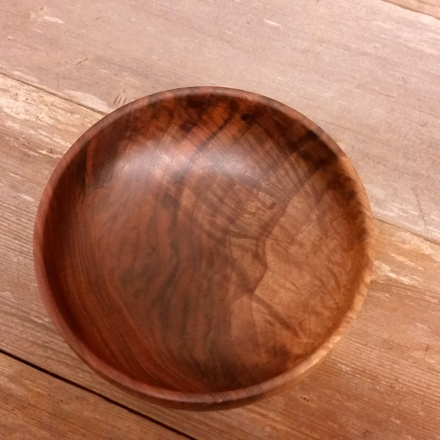 Handmade Walnut Bowl Wood Salad Bowl Hand Turned 7.5 Inch #A24 Wedding Gift Anniversary Gift