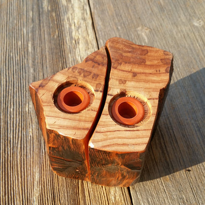 Rustic Wood Salt and Pepper Shakers Set Handmade #A4 California Redwood Souvenir Housewarming Gift