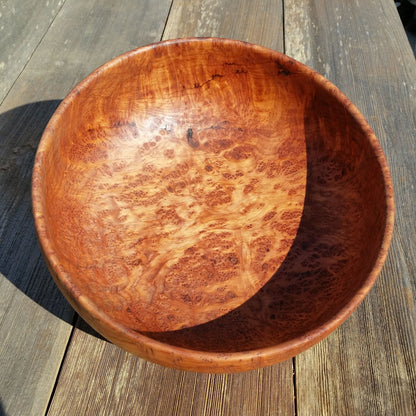 Redwood Bowl Burl Hand Turned 9.375 Inch Wood Salad Bowl #A14