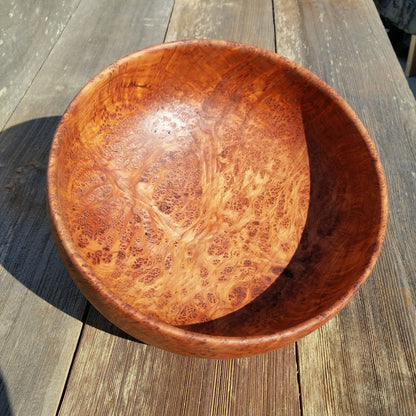 Redwood Bowl Burl Hand Turned 9.375 Inch Wood Salad Bowl #A14