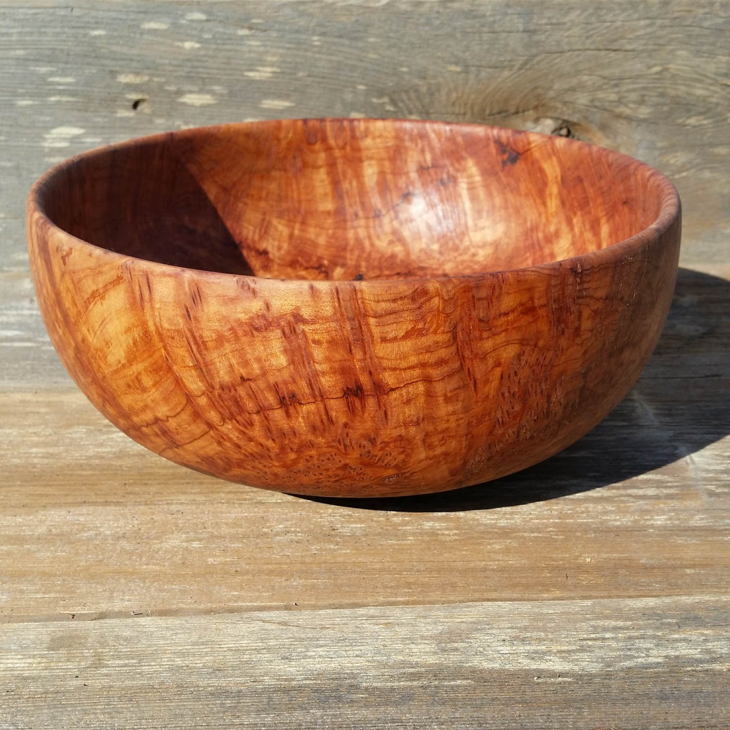 Redwood Bowl Burl Hand Turned 9.375 Inch Wood Salad Bowl #A14