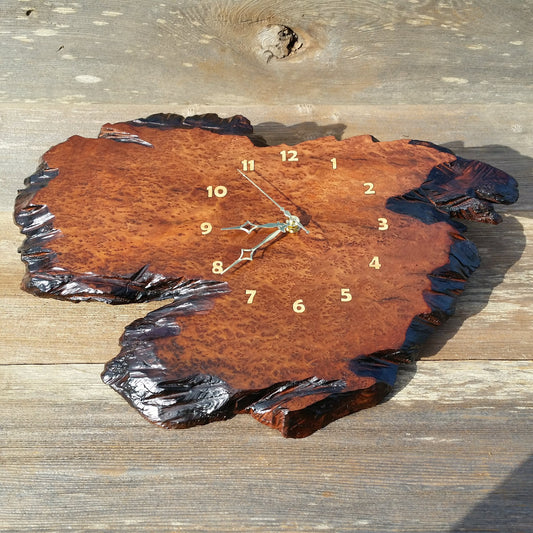 Wall Clock Handmade Redwood Burl Rustic Home Decor Birthday Gift #14 Wood Art