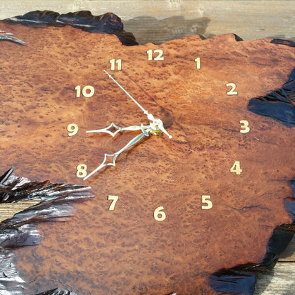 Wall Clock Handmade Redwood Burl Rustic Home Decor Birthday Gift #14 Wood Art