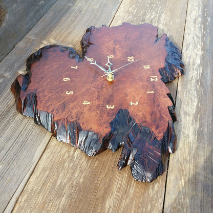 Wall Clock Handmade Redwood Burl Rustic Home Decor Birthday Gift #14 Wood Art