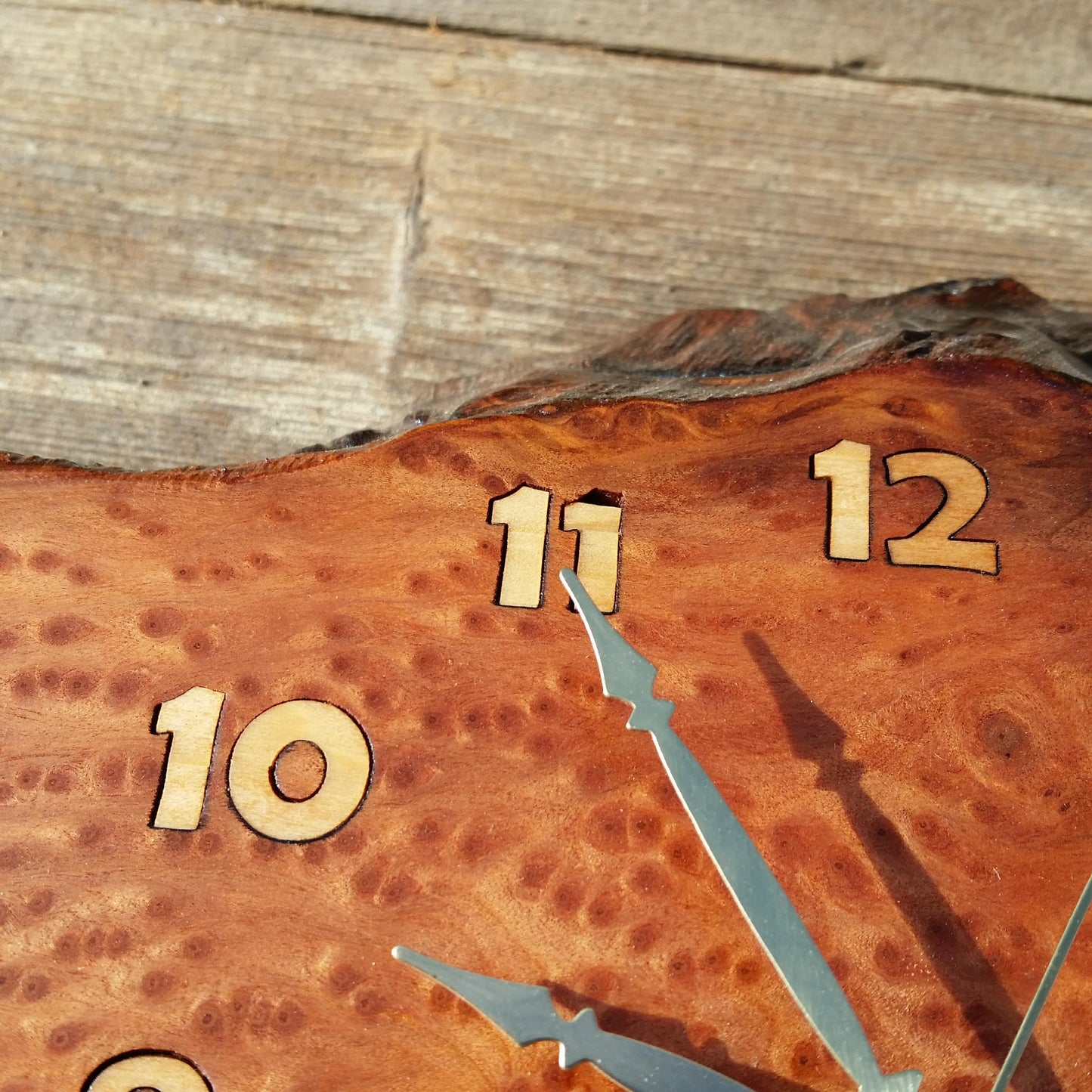 Wood Wall Clock Redwood Clock Mini Handmade Rustic Home Decor #16