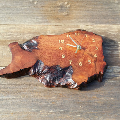 Wood Wall Clock Redwood Clock Mini Handmade Rustic Home Decor #16