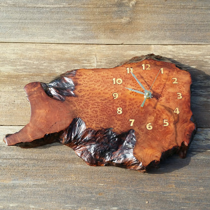 Wood Wall Clock Redwood Clock Mini Handmade Rustic Home Decor #16