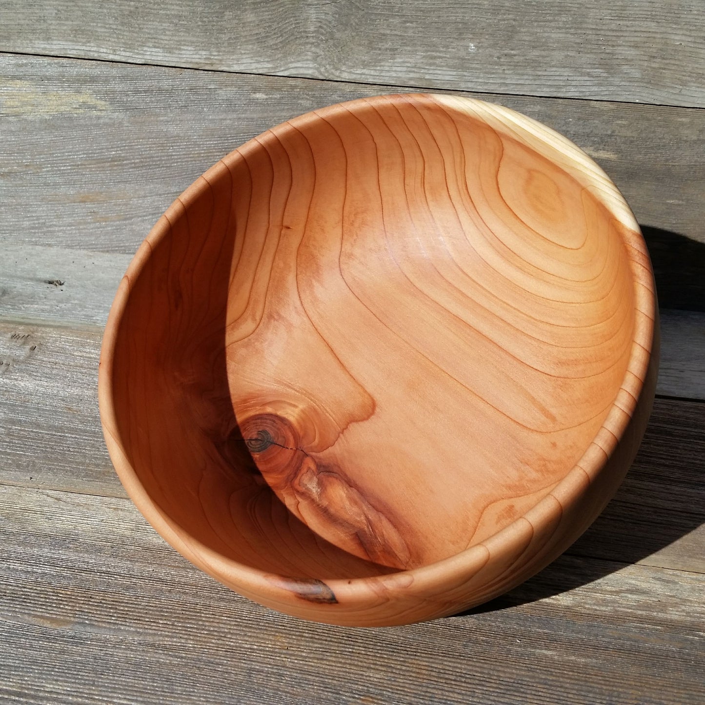 Wood Bowl Redwood Bowl Hand Turned 11 Inch Handmade California USA A22 Handmade