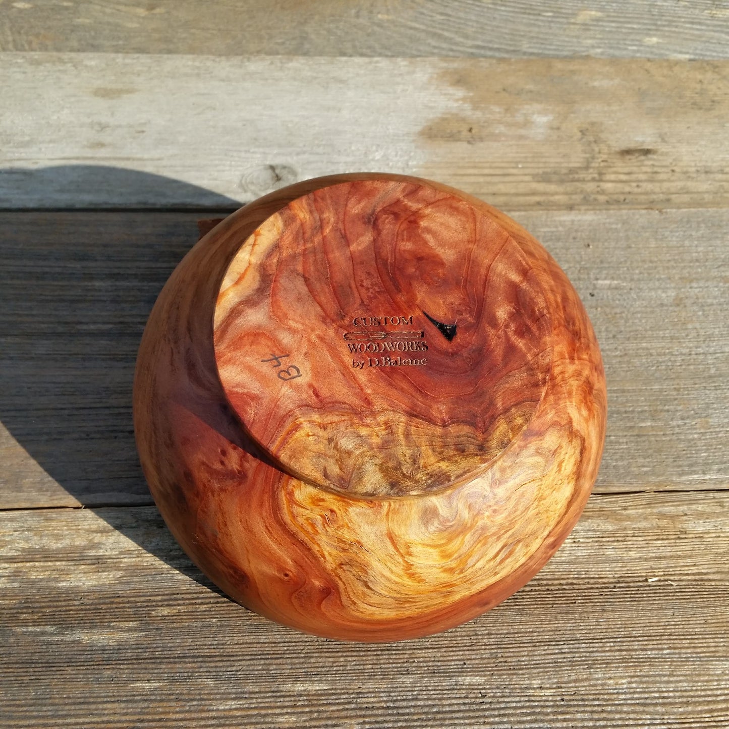 Redwood Burl Bowl Hand Turned 7.25 Inch Wood Salad Bowl #A28