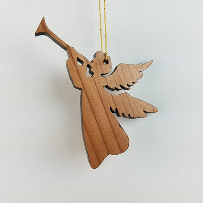 Angel Christmas Ornament California Redwoods Laser Cut Handmade Wood Ornament Made in USA