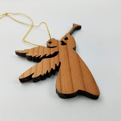 Angel Christmas Ornament California Redwoods Laser Cut Handmade Wood Ornament Made in USA