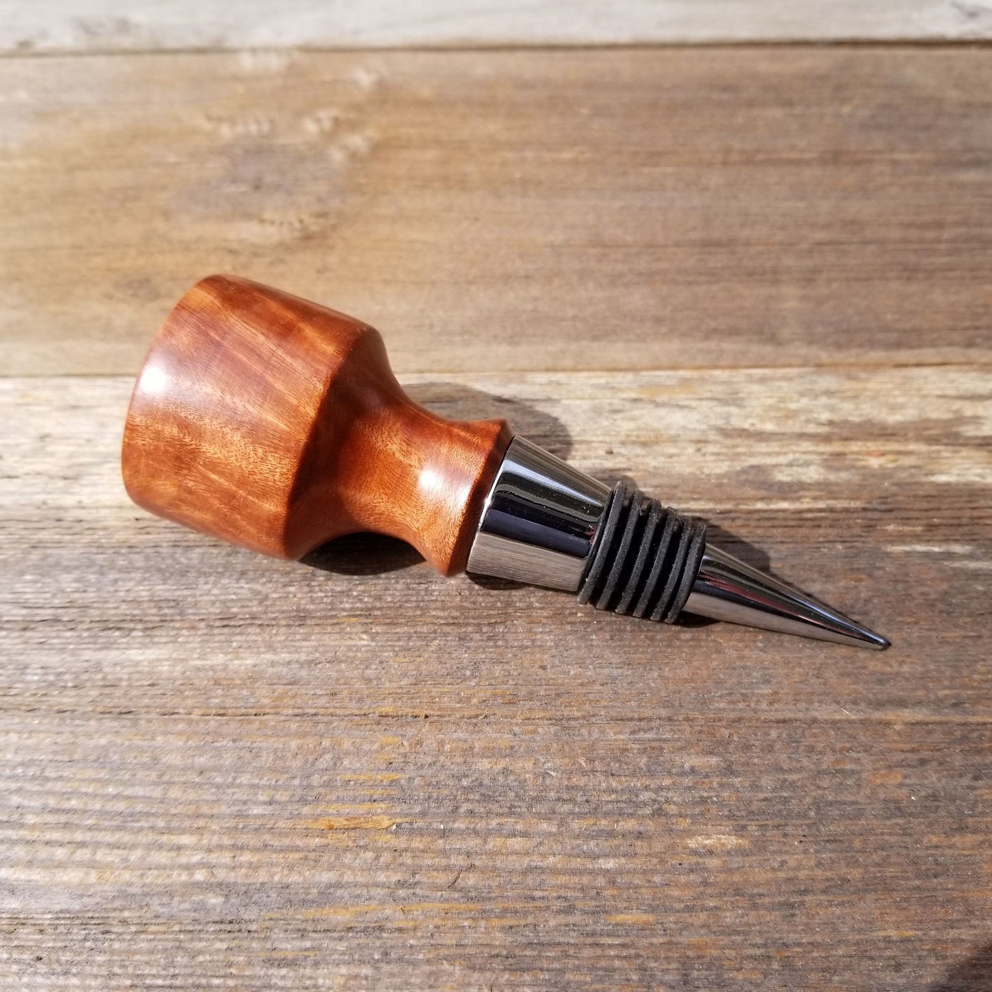 Wine Stopper Redwood Rustic Redwood Burl Hand Turned Handmade Smooth Top #108