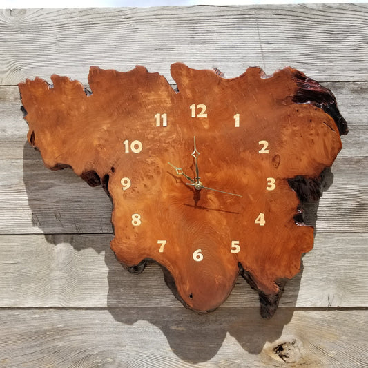 Redwood Burl Wood Wall Clock Handmade #113