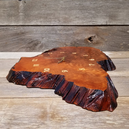 Wood Wall Clock Redwood Burl Slab #115 Housewarming Gift