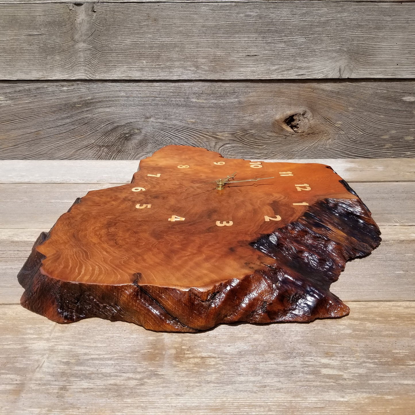 Wood Wall Clock Redwood Burl Slab #115 Housewarming Gift