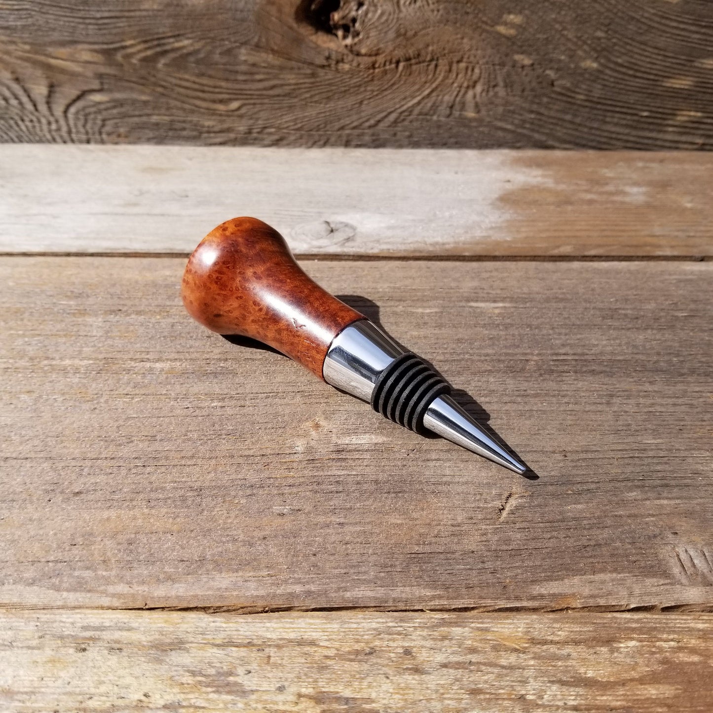 Wood Wine Stopper Redwood Rustic Redwood Burl Hand Turned Handmade Smooth Top 126