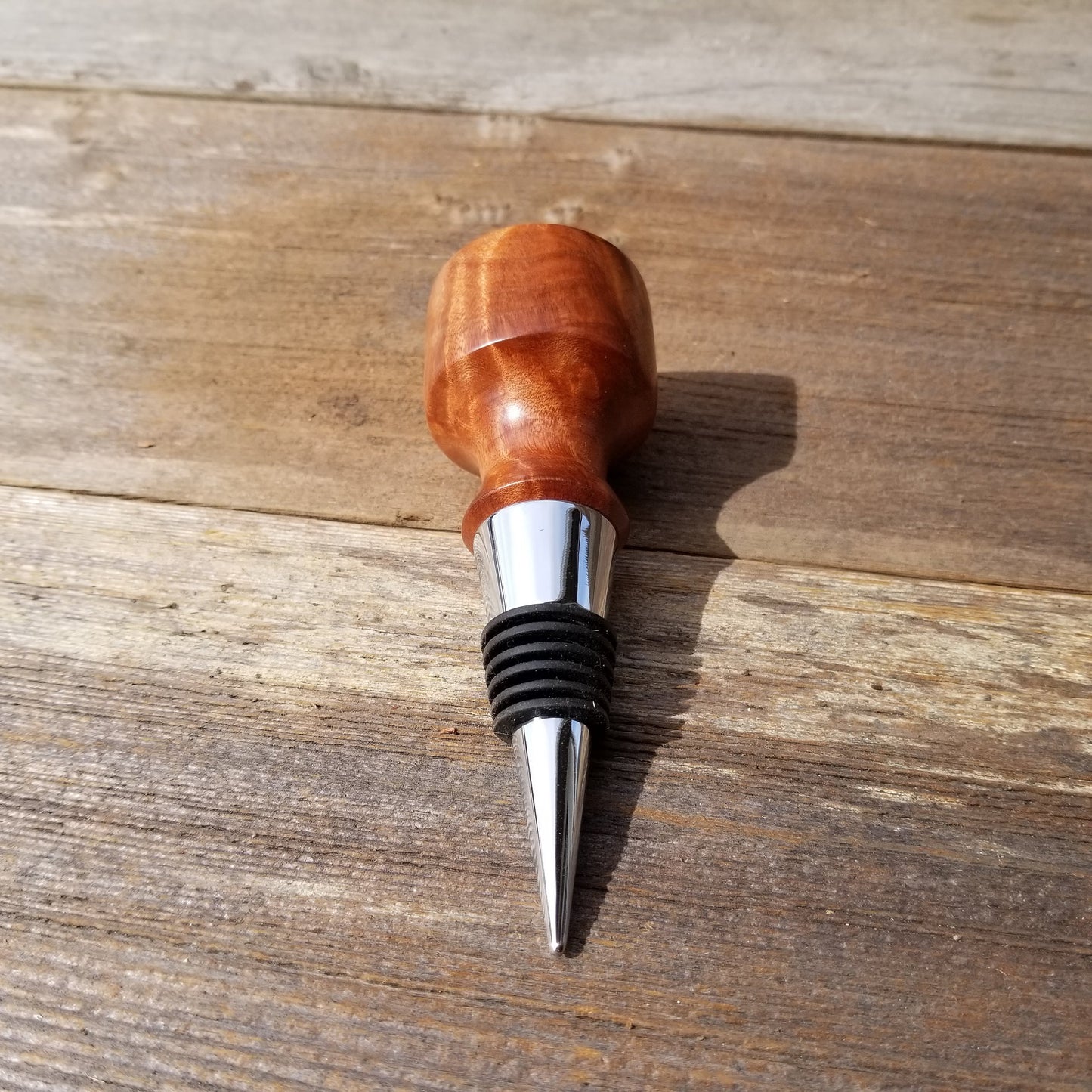 Wine Stopper Redwood Rustic Redwood Burl Hand Turned Handmade Smooth Top #108