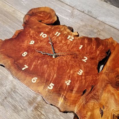 Redwood Burl Clock Two Tone Wall Clock Rustic Slab #109