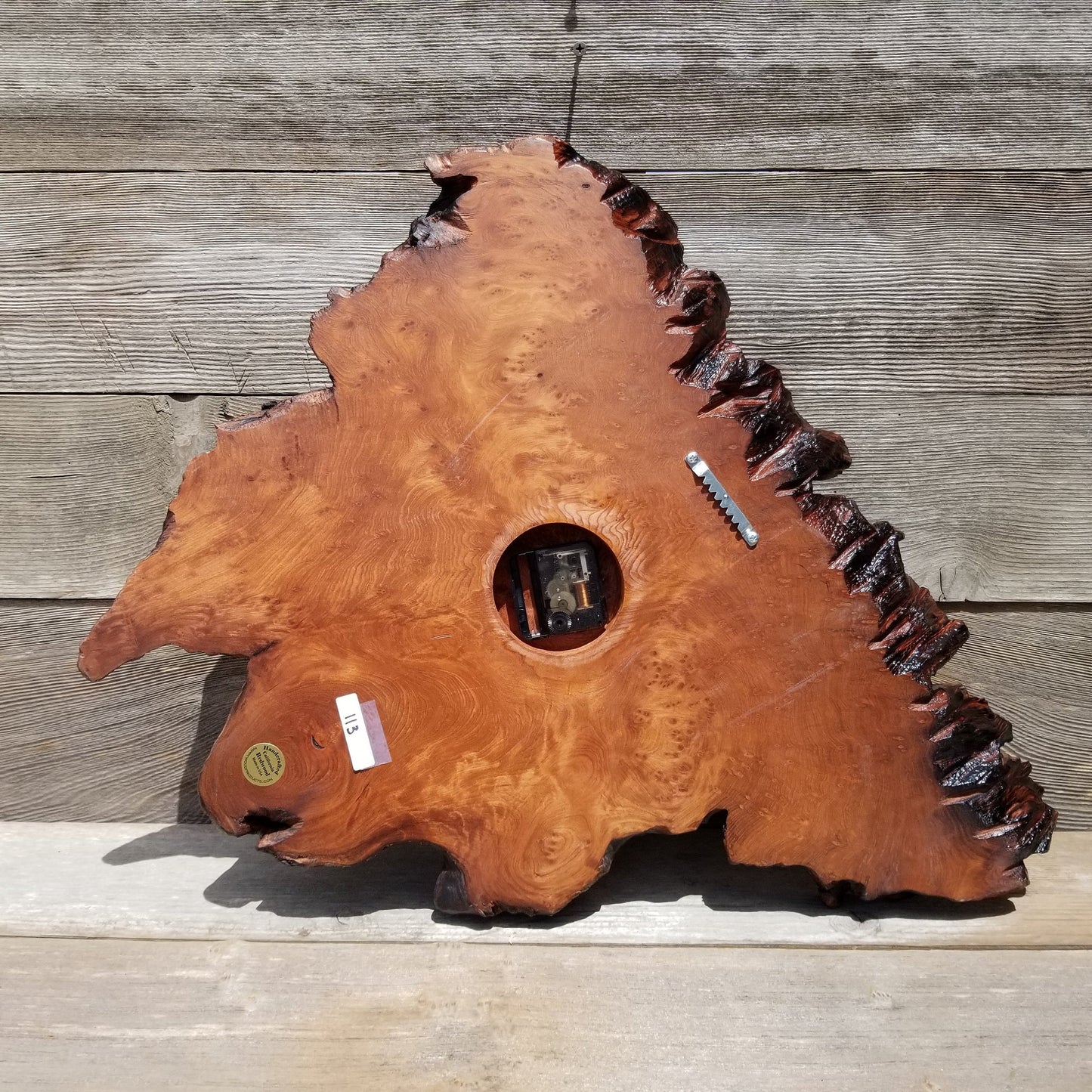 Redwood Burl Wood Wall Clock Handmade #113