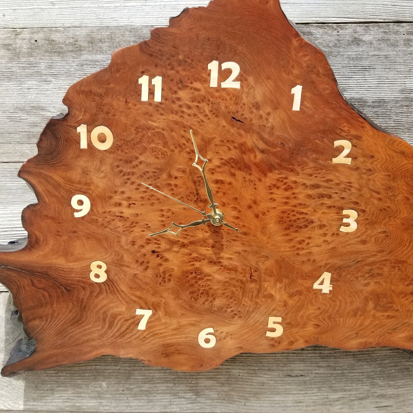 Redwood Burl Wood Wall Clock #114 Handmade