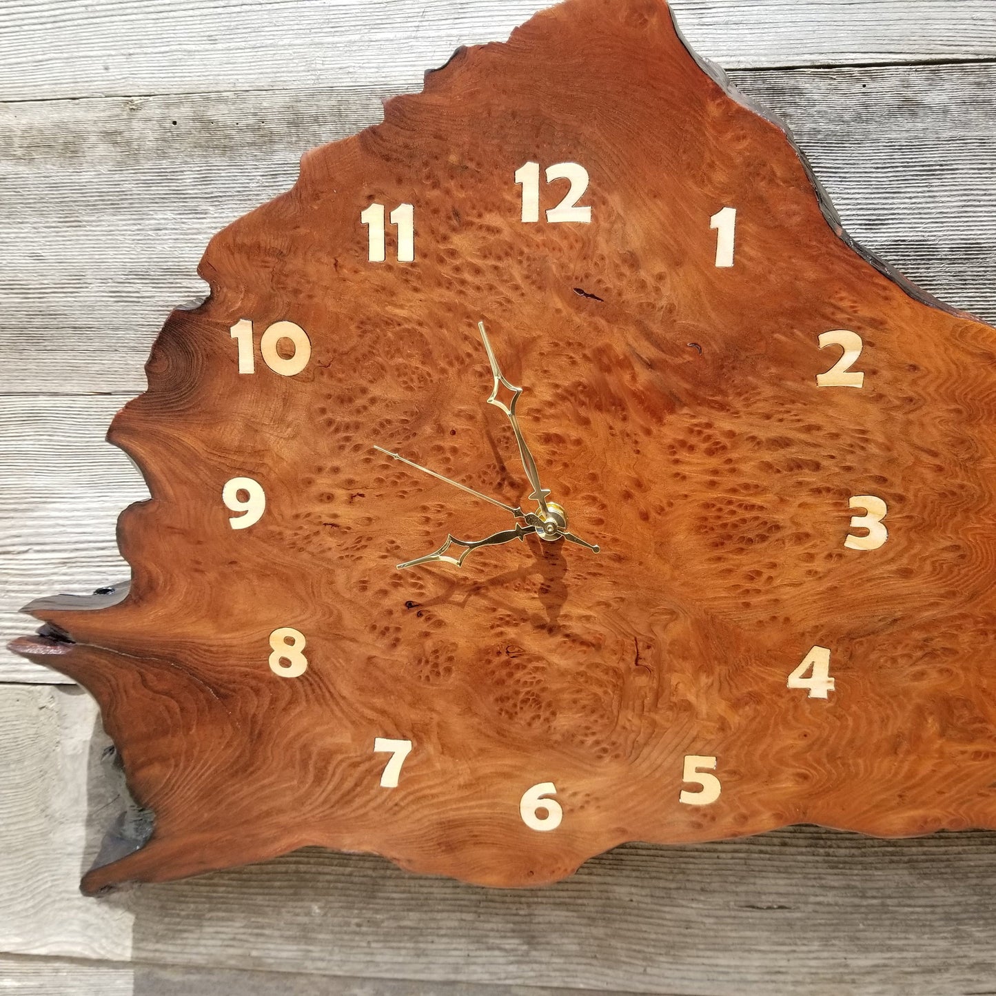 Redwood Burl Wood Wall Clock #114 Handmade