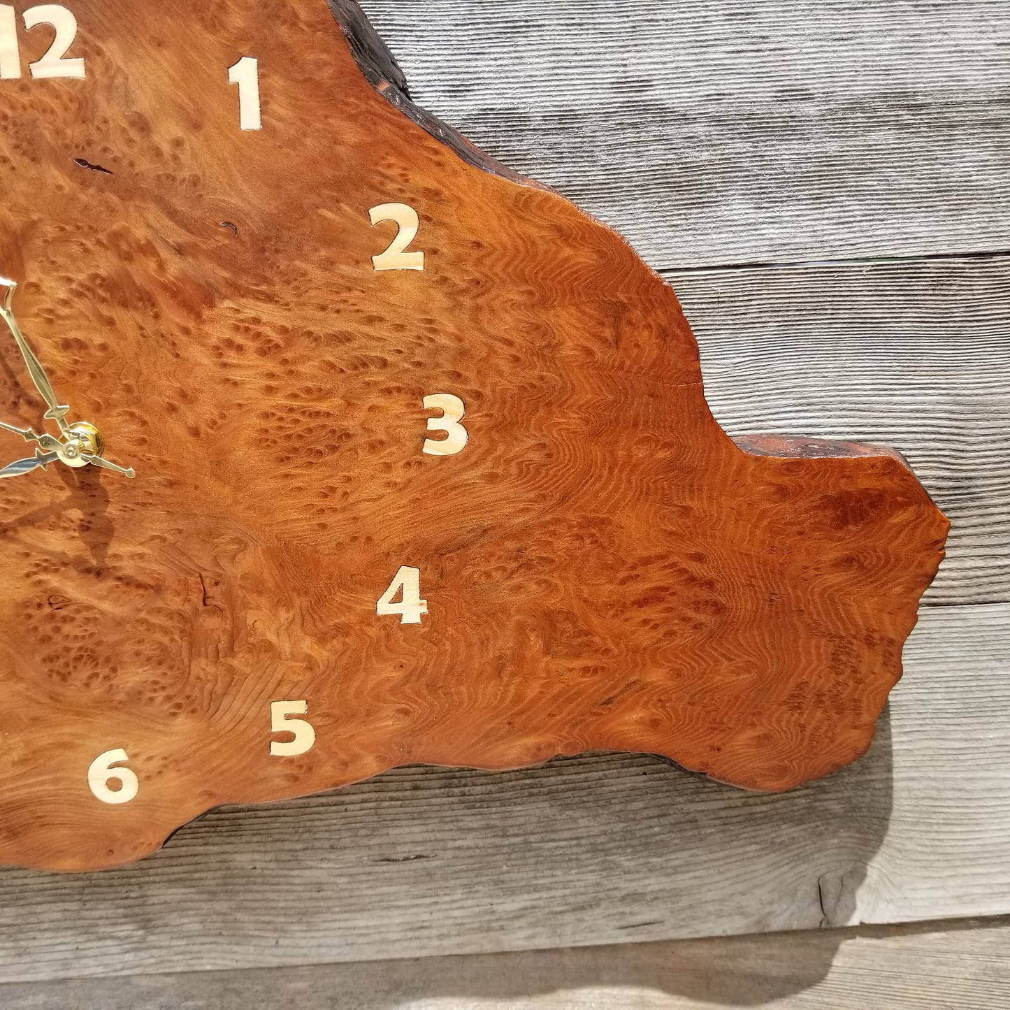 Redwood Burl Wood Wall Clock #114 Handmade