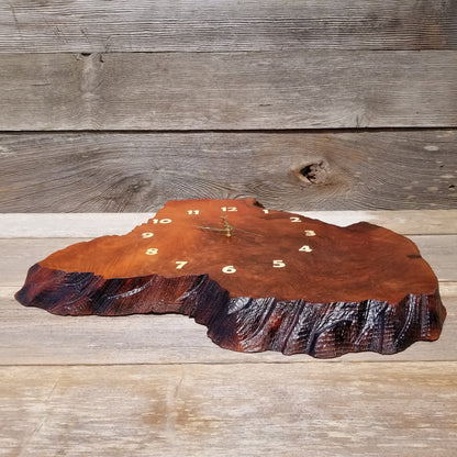 Wood Wall Clock Redwood Burl Slab #115 Housewarming Gift