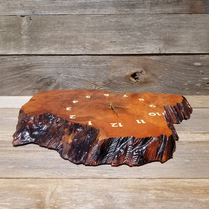 Wood Wall Clock Redwood Burl Slab #115 Housewarming Gift