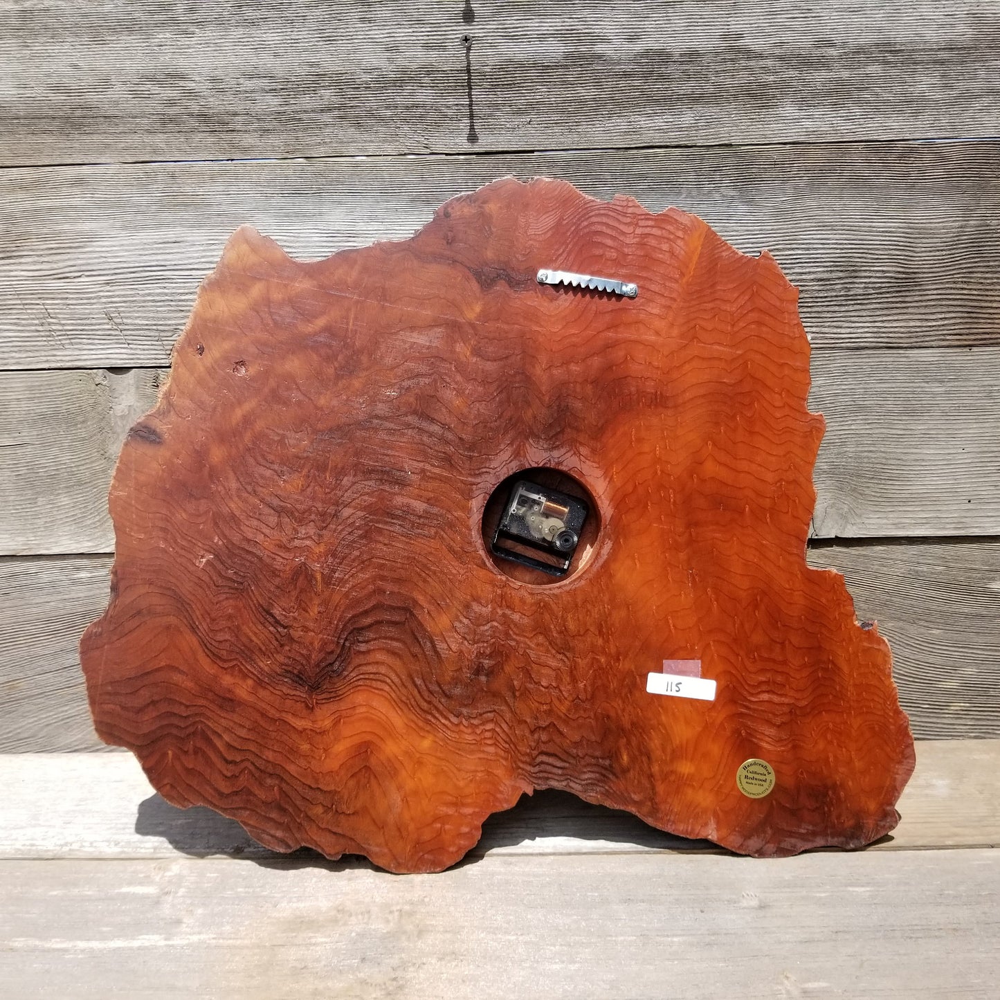 Wood Wall Clock Redwood Burl Slab #115 Housewarming Gift