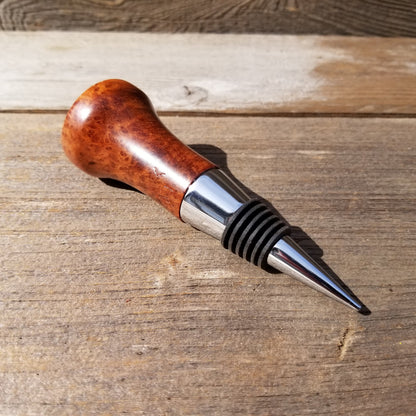 Wood Wine Stopper Redwood Rustic Redwood Burl Hand Turned Handmade Smooth Top 126