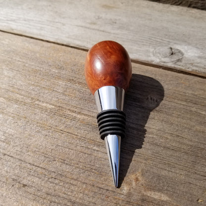 Wine Stopper Redwood Burl Hand Turned Handmade Smooth Top Wood California 127