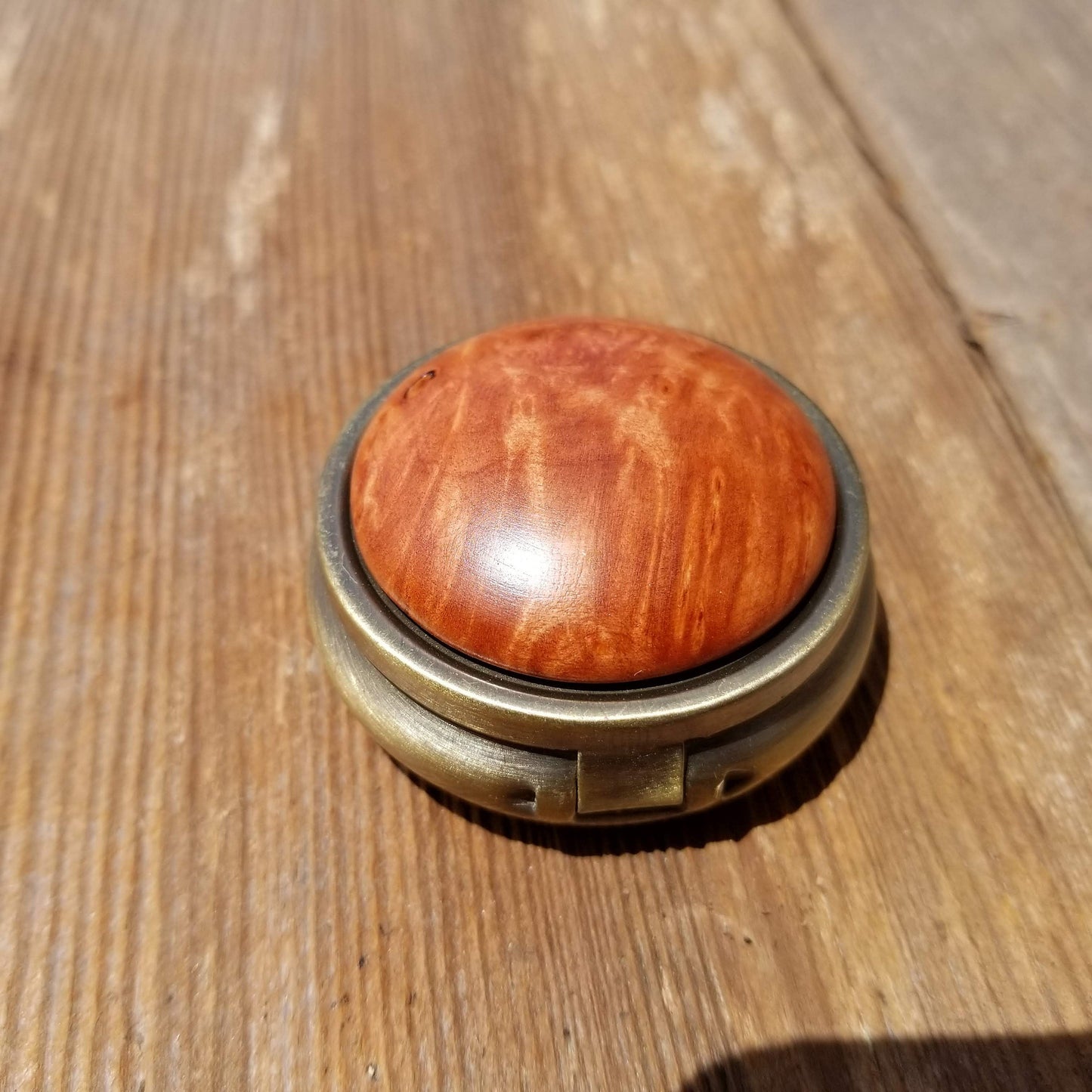 Pill Box 3 Sections Handmade California Redwood Burl #118