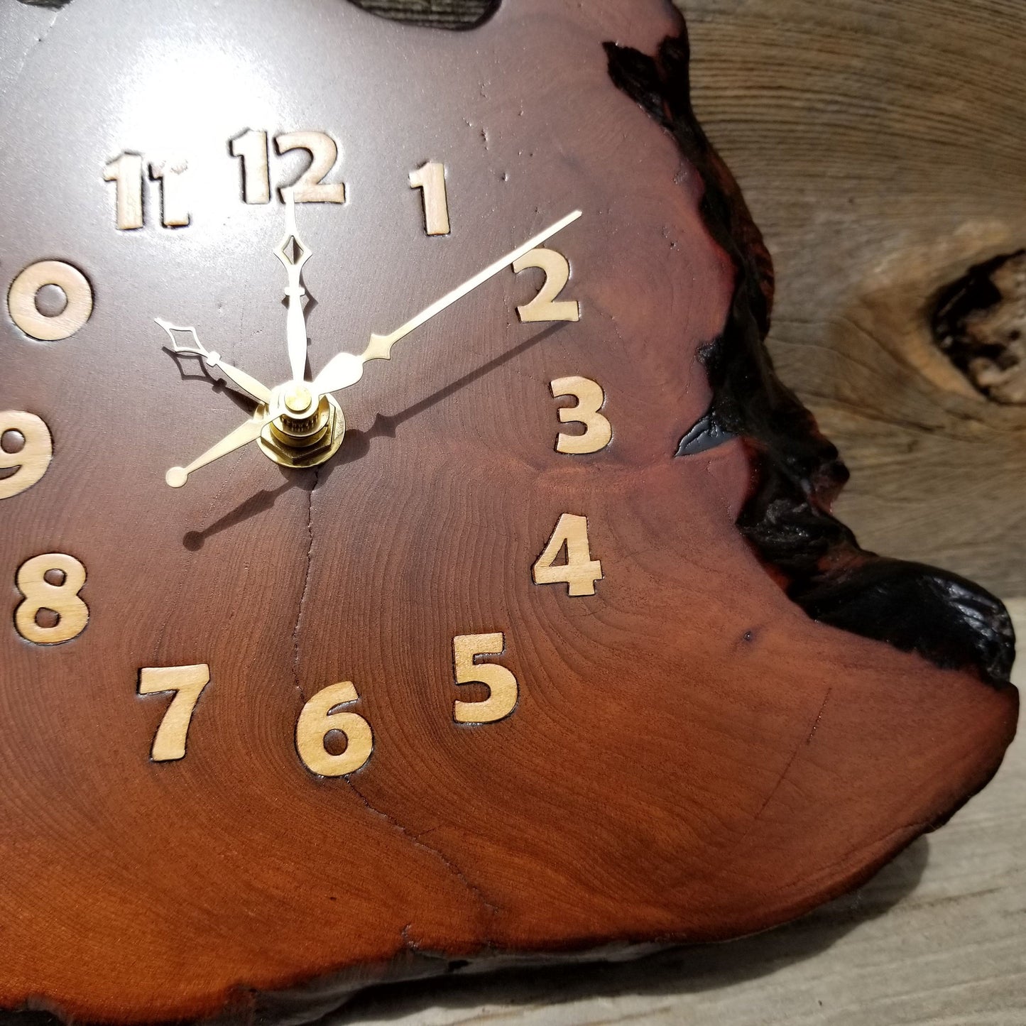 Redwood Clock Handmade Rustic Wall Clock #160 Wood Anniversary