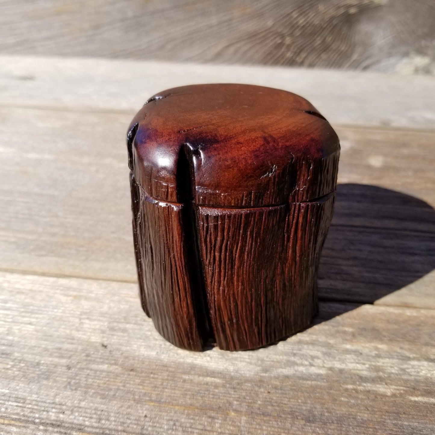 Handmade Wood Box with Redwood Rustic Handmade Ring Box California Redwood Jewelry Box Storage Box Limb Box #252