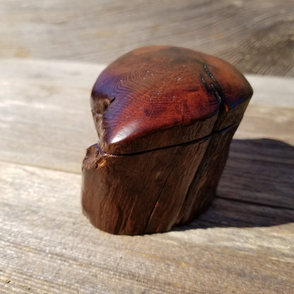 Wood Ring Box Rustic Handmade California Redwood #240