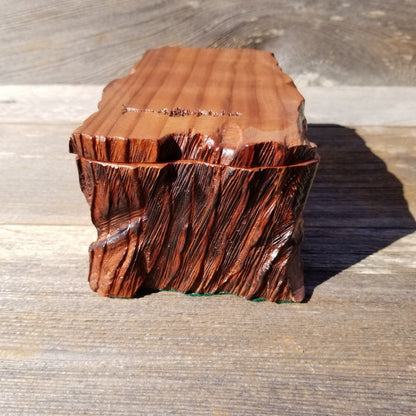 Redwood Jewelry Box Rustic Wood Engraved Tree #234