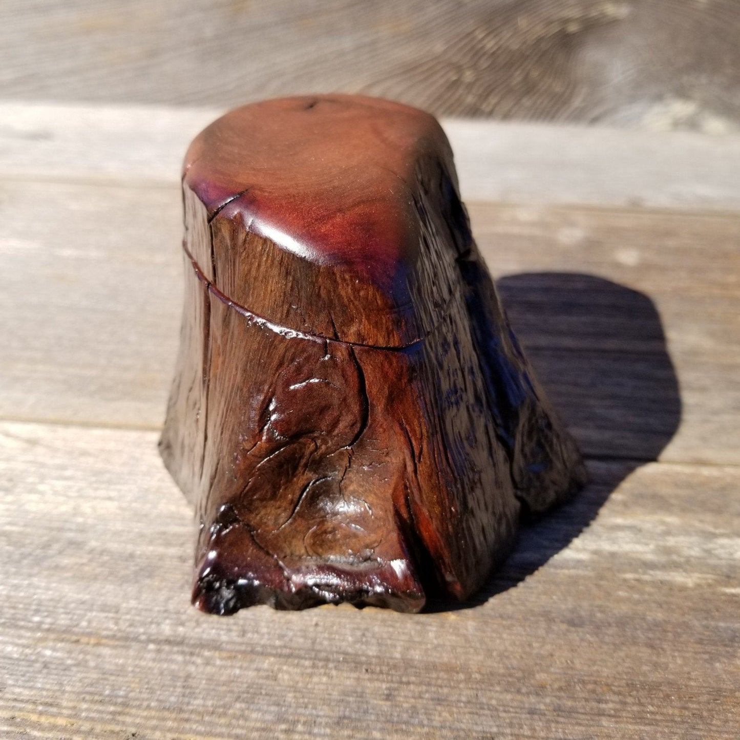 Wood Ring Box Redwood Rustic Handmade California Redwood #186