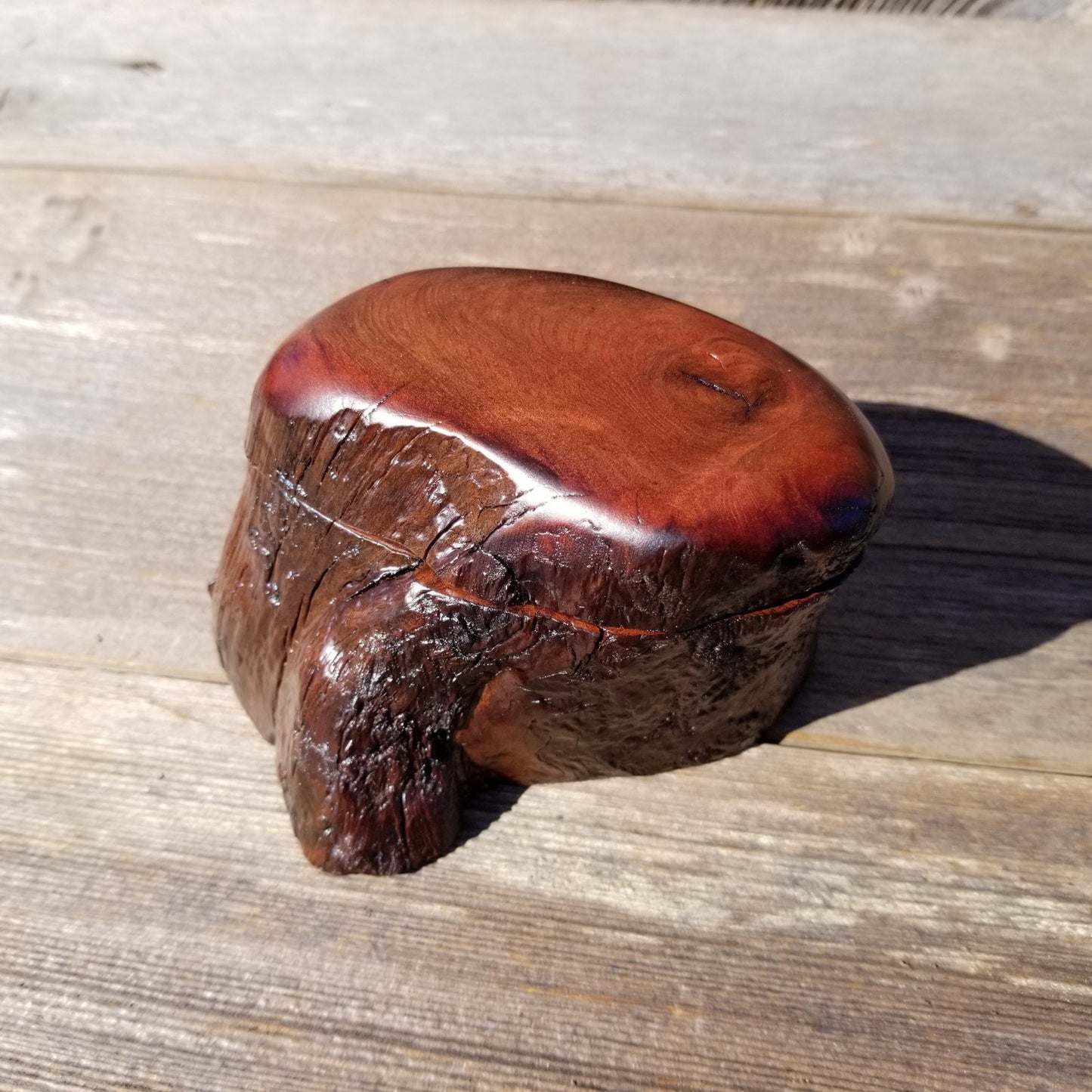 Wood Ring Box Redwood Rustic Handmade California Redwood #186