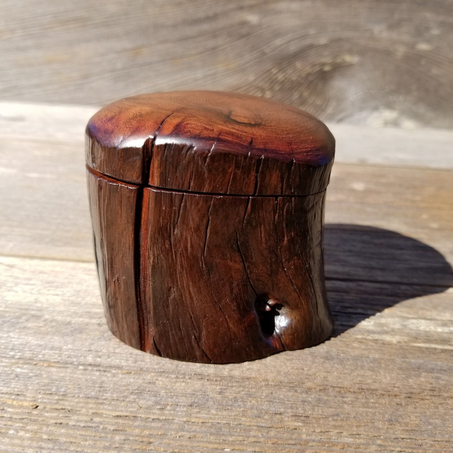 Handmade Wood Box with Rustic Redwood Rustic Ring Box #254