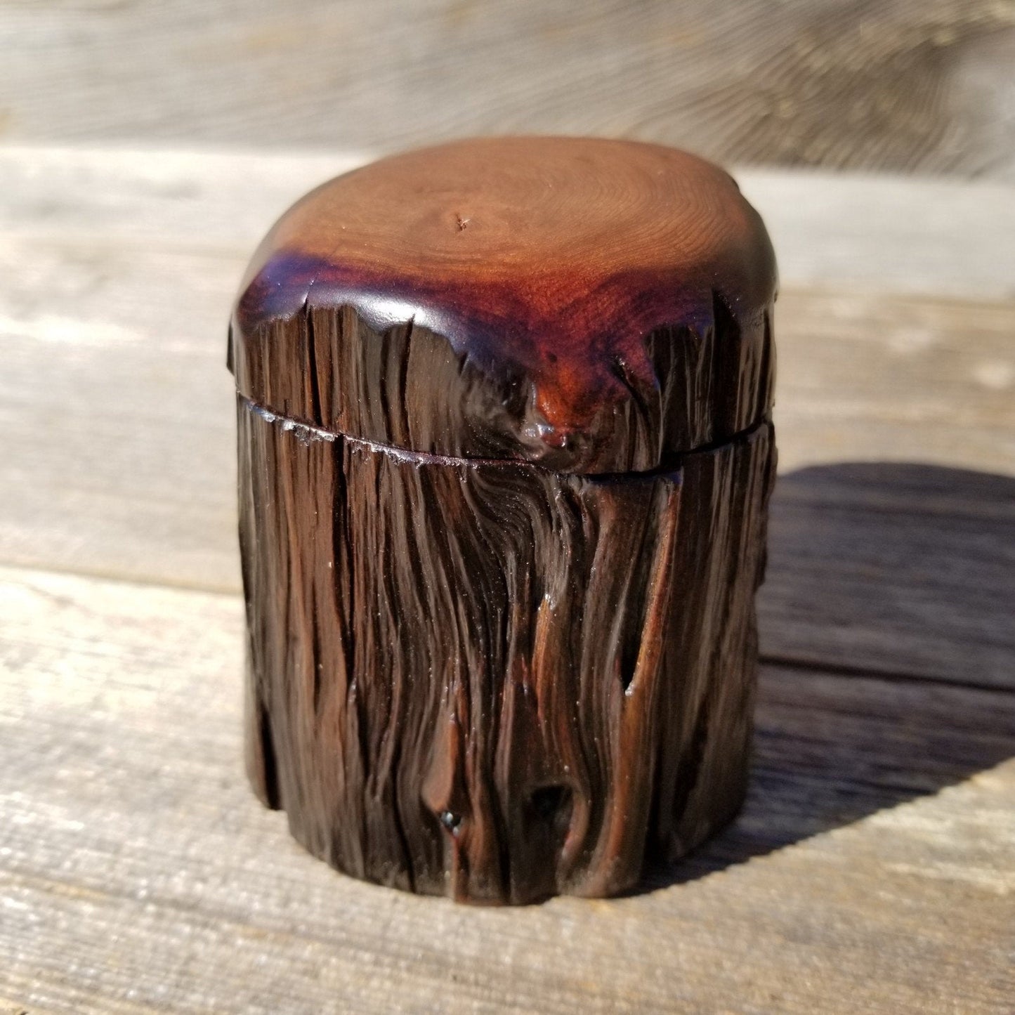 Wood Trinket Box Handmade Box California Redwood Limb Box #241