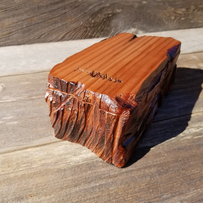 Wood Jewelry Box Burl Redwood Rustic Handmade California Storage Live Edge #229 5th Anniversary Gift Christmas Present