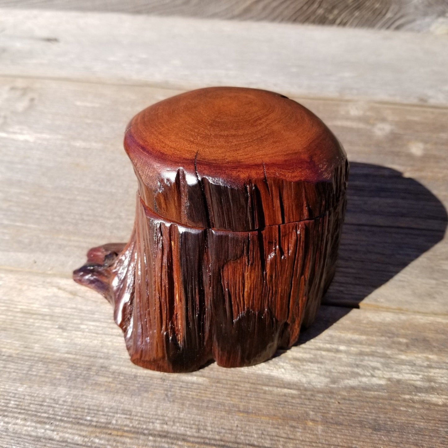 Wood Trinket Box Handmade Box California Redwood Limb Box #253