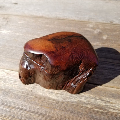 Wood Ring Box Rustic Handmade California Redwood #240