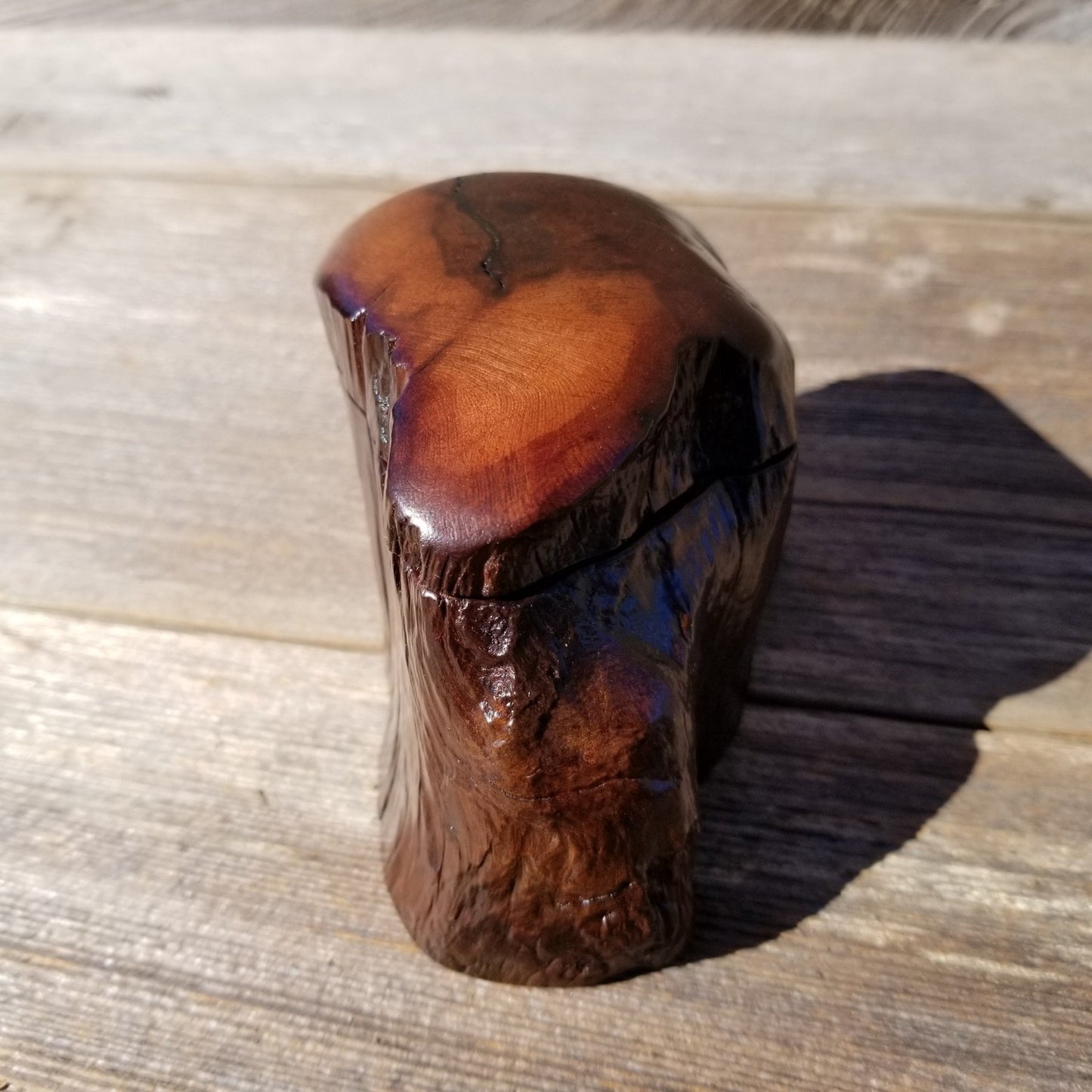 Wood Ring Box Rustic Handmade California Redwood #240