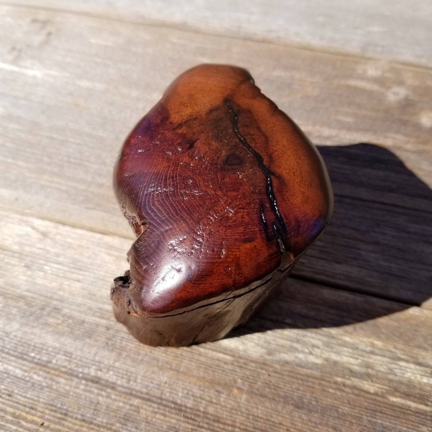 Wood Ring Box Rustic Handmade California Redwood #240