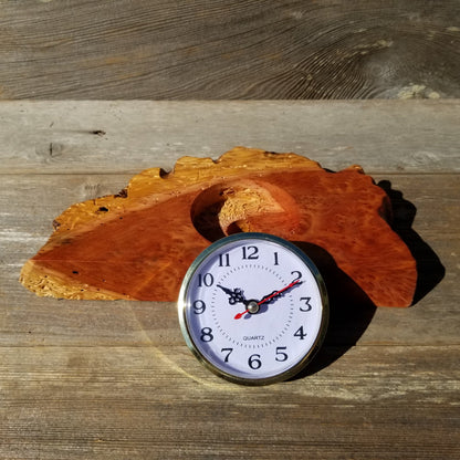 Redwood Burl Clock Table Shelf Mantle Desk Office 2 Tone Gifts for Men  Christmas Gift Wood #218